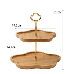 Elegance at the Table Küche & Esszimmer-Mehrschichtiger Tortenständer aus Holz – Elegante Dessertpräsentation