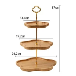 Elegance at the Table Küche & Esszimmer-Mehrschichtiger Tortenständer aus Holz – Elegante Dessertpräsentation