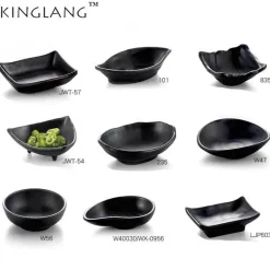 Elegance at the Table Küche & Esszimmer-Melamin-Dip-Saucenschalen-Set - Schwarz, 4er-Pack