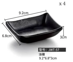 Elegance at the Table Küche & Esszimmer-Melamin-Dip-Saucenschalen-Set - Schwarz, 4er-Pack