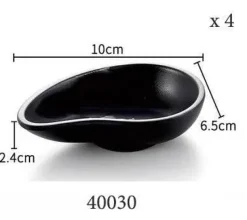 Elegance at the Table Küche & Esszimmer-Melamin-Dip-Saucenschalen-Set - Schwarz, 4er-Pack