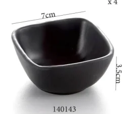 Elegance at the Table Küche & Esszimmer-Melamin-Dip-Saucenschalen-Set - Schwarz, 4er-Pack