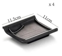 Elegance at the Table Küche & Esszimmer-Melamin-Dip-Saucenschalen-Set - Schwarz, 4er-Pack