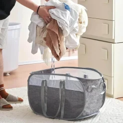 Aqua Essence Badezimmer-Mesh Laundry Hamper - Portable Storage Bag for Clothes