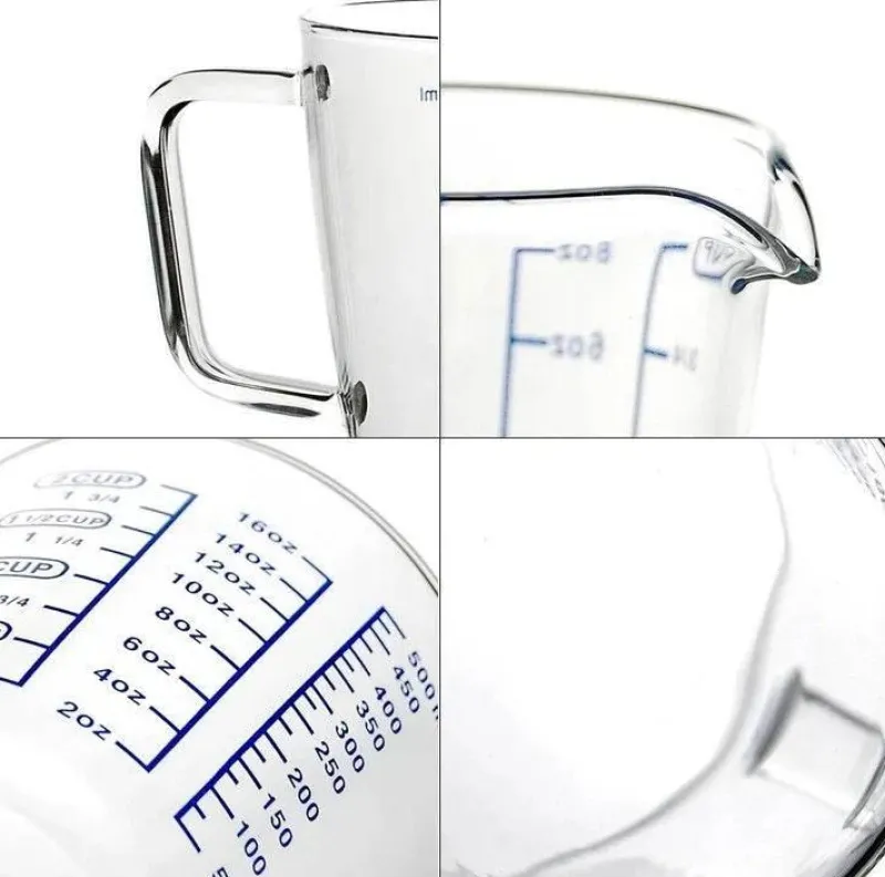 Feast u0026 Flair Küche & Esszimmer-Messbecher aus Glas – Hitzebeständiger Krug für präzises Ausgießen