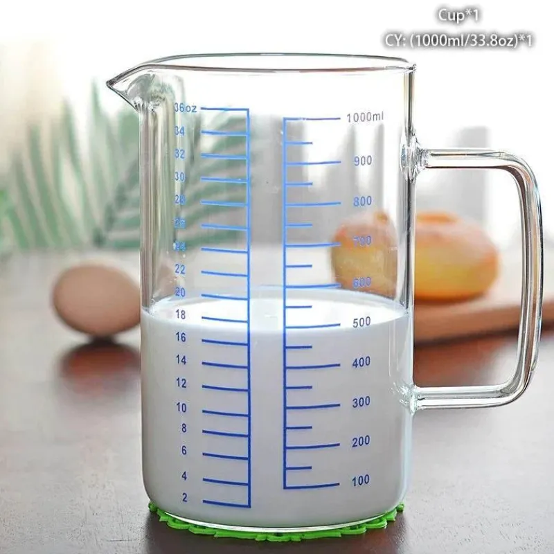 Feast u0026 Flair Küche & Esszimmer-Messbecher aus Glas – Hitzebeständiger Krug für präzises Ausgießen