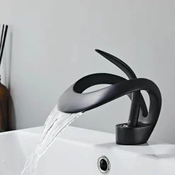 The Culinary Kit Küche & Esszimmer-Messing-Wasserfall-Wasserhahn - Moderne Badezimmer-Küchenarmatur