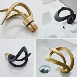 The Culinary Kit Küche & Esszimmer-Messing-Wasserfall-Wasserhahn - Moderne Badezimmer-Küchenarmatur