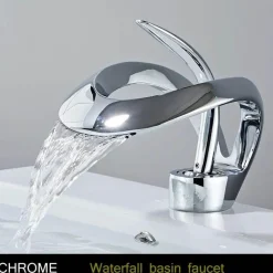 The Culinary Kit Küche & Esszimmer-Messing-Wasserfall-Wasserhahn - Moderne Badezimmer-Küchenarmatur