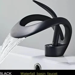 The Culinary Kit Küche & Esszimmer-Messing-Wasserfall-Wasserhahn - Moderne Badezimmer-Küchenarmatur