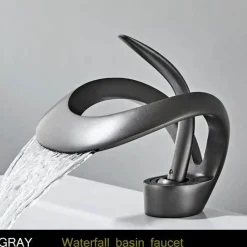 The Culinary Kit Küche & Esszimmer-Messing-Wasserfall-Wasserhahn - Moderne Badezimmer-Küchenarmatur