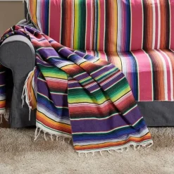 Warm Embrace Bettzeug-Mexikanische gewebte Quastendecke - Buntes Sofa-Überwurf-Tischdecken-Dekor