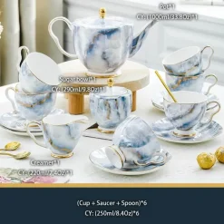 The Cozy Mug Küche & Esszimmer-Michelozzo Kaffeeset - Edles Kaffeeservice mit Tassen und Untertassen