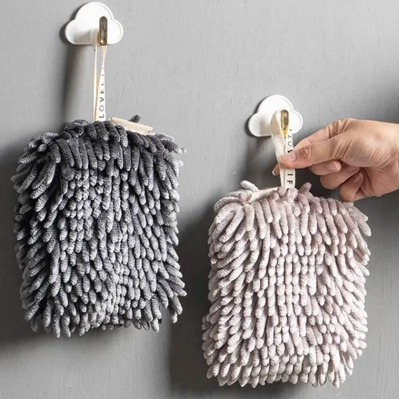 Tom Küche & Esszimmer-Mikrofaser-Chenille-Handtuch – weiches, saugfähiges, schnell trocknendes Handtuch mit Schlaufen