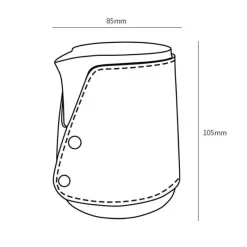Tom Küche & Esszimmer-Milchaufschäumkännchen aus Edelstahl – 400 ml Kaffeedampfer für Schaum in Barista-Qualität