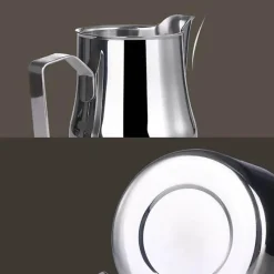 Tom Küche & Esszimmer-Milchaufschäumkännchen aus Edelstahl – Abgerundeter Ausguss 350 ml 550 ml 750 ml Optionen