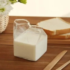 The Cozy Mug Küche & Esszimmer-Milchglasdekor - Handgemachtes transparentes Glasgeschirr