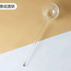 Plates u0026 More Küche & Esszimmer-Milchlöffel aus farbigem Glas – Rührlöffel für Kaffee und Desserts mit langem Griff