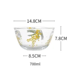 Elegance at the Table Küche & Esszimmer-Mimosa-Glasschale – elegantes, dekoratives Serviergericht für die Unterhaltung