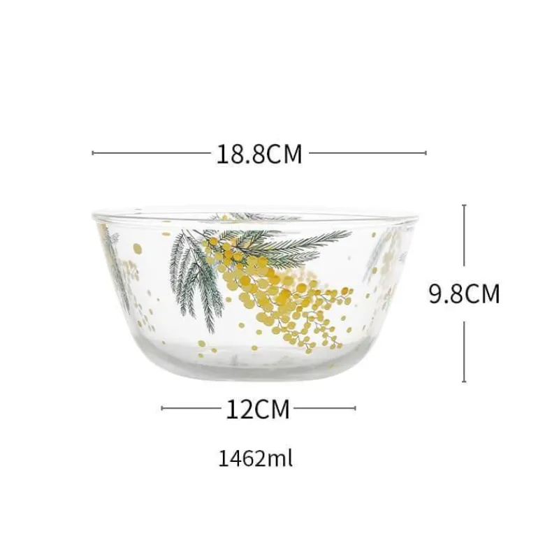 Elegance at the Table Küche & Esszimmer-Mimosa-Glasschale – elegantes, dekoratives Serviergericht für die Unterhaltung