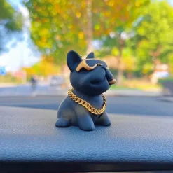 Wild u0026 Free Gear Autozubehör|Automobilindustrie-Mini Bulldog Autokonsolen-Dekor – Stilvolles Haustier-Accessoire