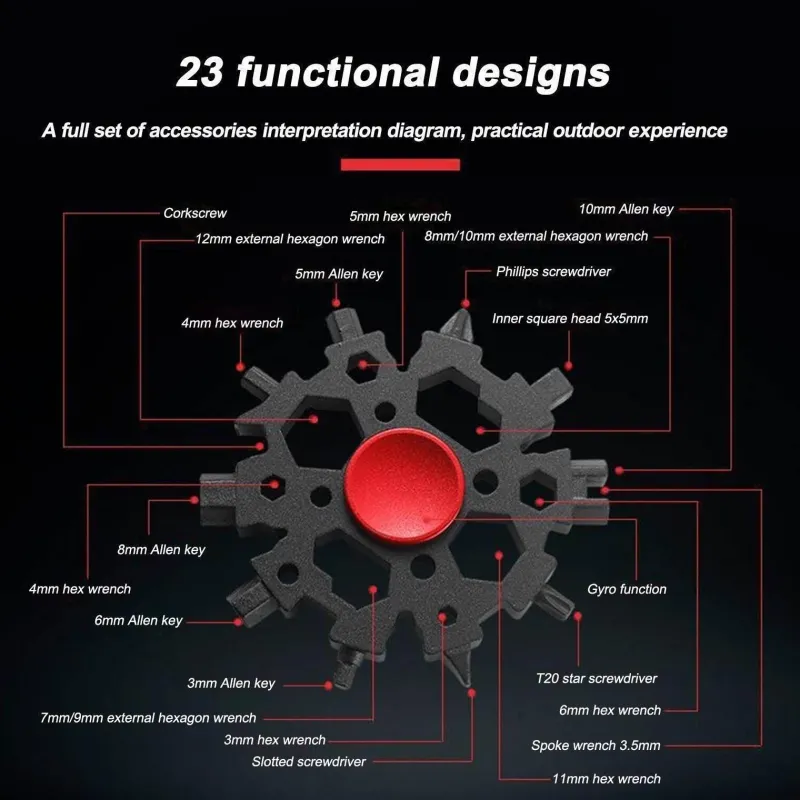 Roam Ready Outdoor-Artikel|Heimwerkzeuge-Mini Fidget Spinner – Kompaktes Werkzeug zum Stressabbau