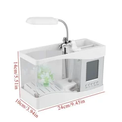 Comfort u0026 Style Heimwerkzeuge-Mini-Aquarium mit LCD-Uhr – digitales Wasser-Dekor für Zuhause