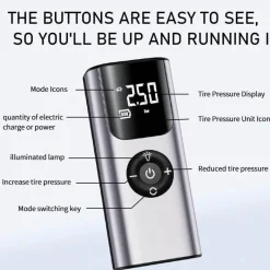 Wild u0026 Free Gear Autozubehör|Automobilindustrie-Mini-Autoreifenpumpe mit kabelloser Funktion – tragbarer Luftkompressor