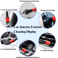 Wild u0026 Free Gear Autopflege|Autozubehör-Mini-Autowaschbürsten-Set – Kompakte Werkzeuge zur Fahrzeugreinigung