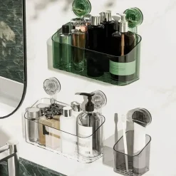 The Blissful Bath Badezimmer-Mini-Badezimmer-Organizer mit Saugnapf – platzsparendes Aufbewahrungsregal