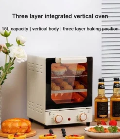 The Decor Haven Küche & Esszimmer-Mini-Elektro-Toasterofen mit 3 Ebenen – kompaktes Küchengerät