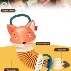 The Decor Haven Babyspielzeug-Mini-Fuchs-Akkordeon – Musikinstrument für Babys