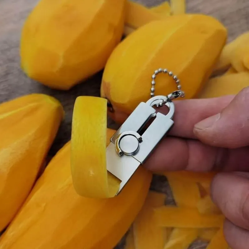 Green Thumb Gear Camping Im Freien|Outdoor-Artikel-Mini-Gemüseschäler-Schlüsselanhänger – Küchenwerkzeug aus Edelstahl