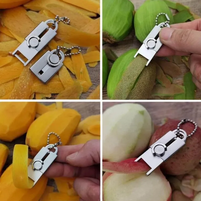 Green Thumb Gear Camping Im Freien|Outdoor-Artikel-Mini-Gemüseschäler-Schlüsselanhänger – Küchenwerkzeug aus Edelstahl