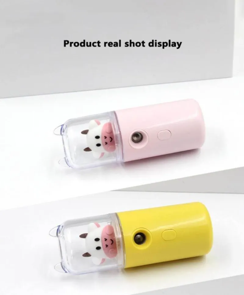 Comfort u0026 Style Frauenpflege|Körperpflege-Mini-Gesichtsdampfer mit Cartoon-Tiermotiv – wiederaufladbarer USB-Luftbefeuchter