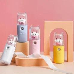 Comfort u0026 Style Frauenpflege|Körperpflege-Mini-Gesichtsdampfer mit Cartoon-Tiermotiv – wiederaufladbarer USB-Luftbefeuchter