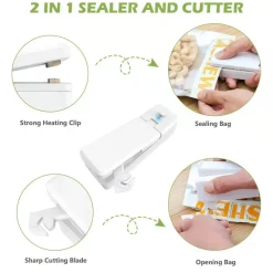 Tom Küche & Esszimmer-Mini-Heißsiegelgerät – wiederaufladbarer Küchenbeutelclip per USB