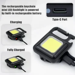 Roam Ready Outdoor-Artikel|Heimwerkzeuge-Mini-LED-Schlüsselanhänger-Taschenlampe – magnetisches Taschenlicht