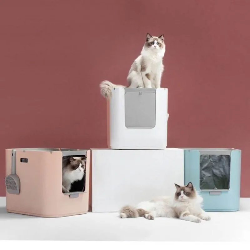 Furendo Haustierzubehör|Reinigungswerkzeuge Für Haustiere-Minimalistische Anti-Geruchs-Katzentoilette – Geruchsreduzierende Toilettenlösung