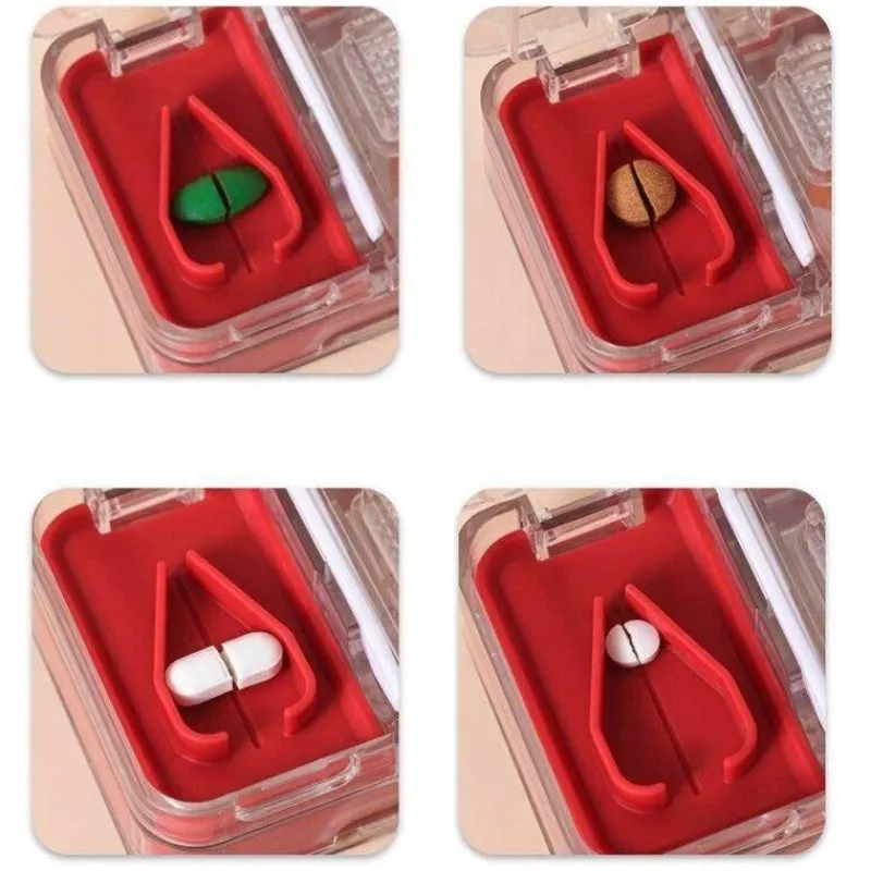 The Relaxation Nook Gesundheits-Gadgets|Gesundheits- Und Entspannungstools-Mini-Pillenteiler – Tragbarer Medikamenten-Organizer mit Aufbewahrungsbox