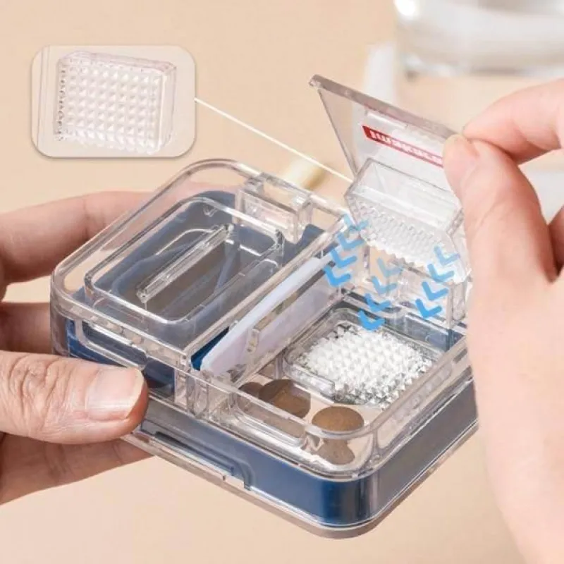 The Relaxation Nook Gesundheits-Gadgets|Gesundheits- Und Entspannungstools-Mini-Pillenteiler – Tragbarer Medikamenten-Organizer mit Aufbewahrungsbox