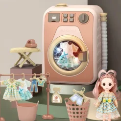 The Decor Haven Babyspielzeug-Mini-Spielzeug-Waschmaschinen-Spielset – drehbares Kinderspielzeug