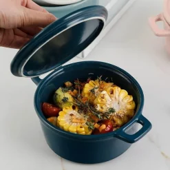 Elegance at the Table Küche & Esszimmer-Mini-Suppenschüssel aus Keramik mit Deckel – vielseitiges Kochgeschirr für Babynahrung