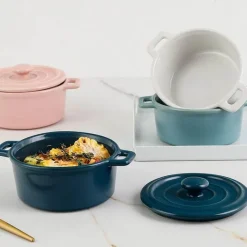 Elegance at the Table Küche & Esszimmer-Mini-Suppenschüssel aus Keramik mit Deckel – vielseitiges Kochgeschirr für Babynahrung