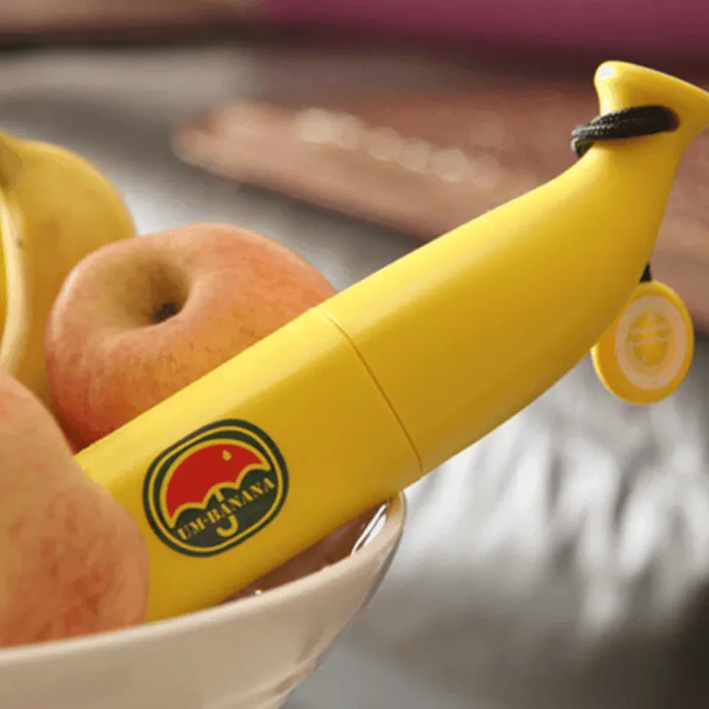 Roam Ready Camping-Werkzeuge|Heimwerkzeuge-Mini-Taschenschirm – Kompakter Reise-Bananenschirm