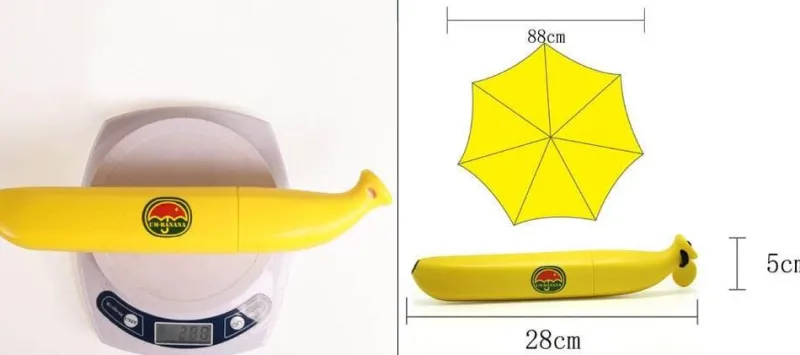 Roam Ready Camping-Werkzeuge|Heimwerkzeuge-Mini-Taschenschirm – Kompakter Reise-Bananenschirm