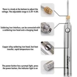 Roam Ready Outdoor-Artikel|Heimwerkzeuge-Mini-USB-Lötkolben – Digitales Präzisionsschweißwerkzeug