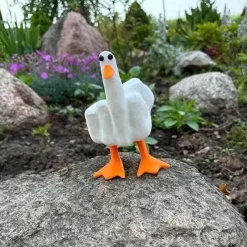 Adventure Basecamp Camping Im Freien|Outdoor-Artikel-Mittelfinger-Entenfigur – Schrullige Wohndekoration aus Kunstharz