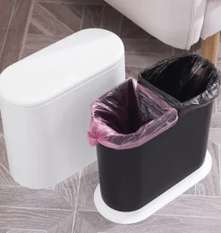 Tranquil Waters Badezimmer-Mülleimer mit zwei Fächern – Lösung zur Mülltrennung