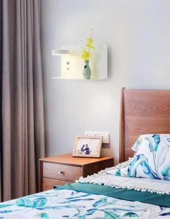 Comfort u0026 Style Beleuchtung-Modern LED Wall Lamp with USB Charger - Pragmatism Shelf Light